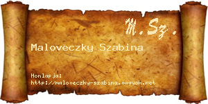 Maloveczky Szabina névjegykártya